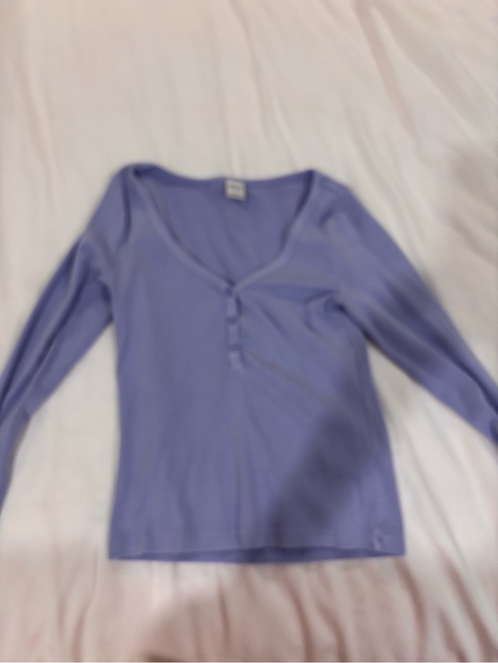 Aritzia Lavender Long-Sleeve Henley Top